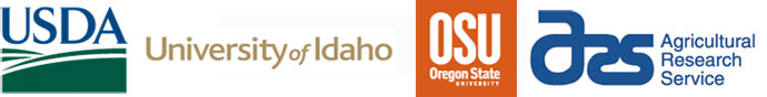 Logos for USDA, Oregon State University, University of Idaho, and USDA-ARS